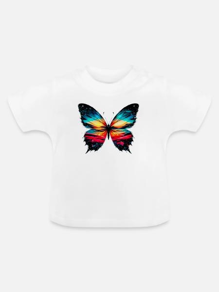 Schmetterling - Baby Bio-T-Shirt mit Rundhals - Weiß