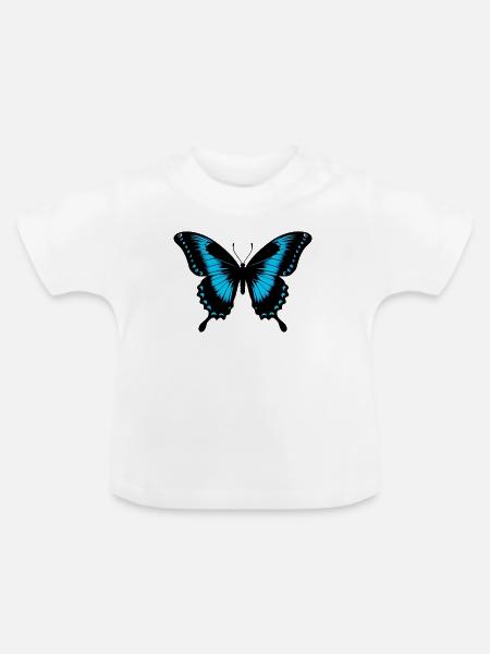 Schmetterling - Baby Bio-T-Shirt mit Rundhals - Weiß
