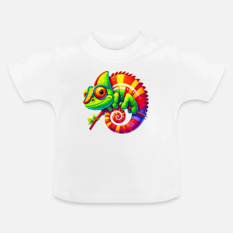 Caméléon - T-shirt bio col rond Bébé - blanc