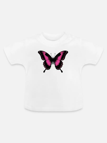 Schmetterling - Baby Bio-T-Shirt mit Rundhals - Weiß