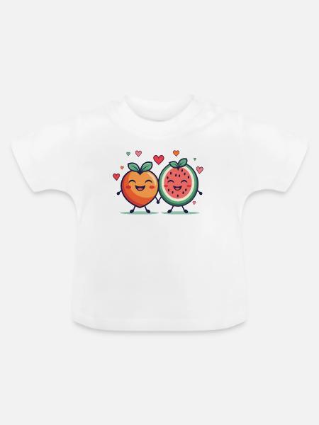 Fruchtige Leidenschaft, Liebe - Baby Bio-T-Shirt mit Rundhals - Weiß