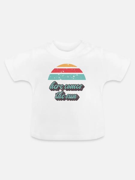 Sonnenuntergang - Baby Bio-T-Shirt mit Rundhals - Weiß