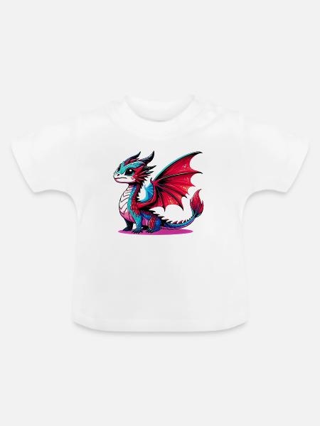 Drache - Baby Bio-T-Shirt mit Rundhals - Weiß