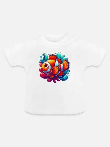 Clownfische - Baby Bio-T-Shirt mit Rundhals - Weiß