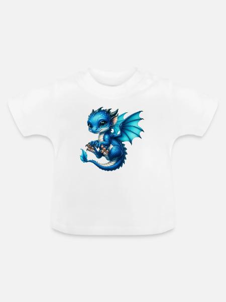 Drache - Baby Bio-T-Shirt mit Rundhals - Weiß