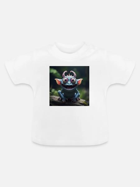 Fröhliches Geschöpf - Baby Bio-T-Shirt mit Rundhals - Weiß