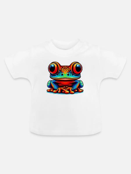 Frosch - Baby Bio-T-Shirt mit Rundhals - Weiß