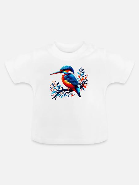 Eisvogel - Baby Bio-T-Shirt mit Rundhals - Weiß