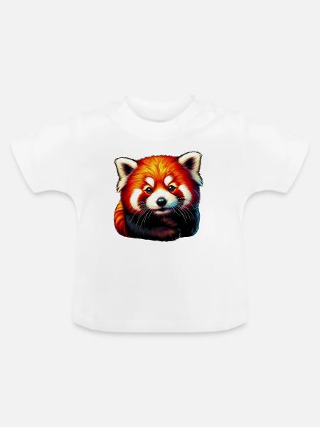 Kleiner Panda - Baby Bio-T-Shirt mit Rundhals - Weiß