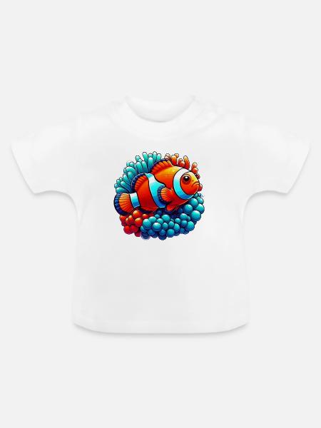 Clownfische - Baby Bio-T-Shirt mit Rundhals - Weiß