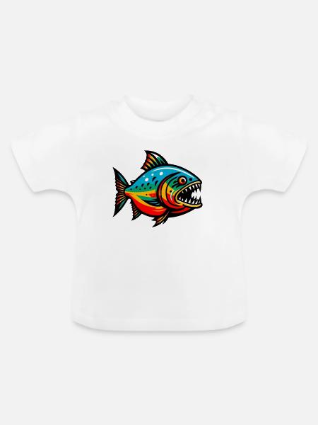 Piranha - Baby Bio-T-Shirt mit Rundhals - Weiß