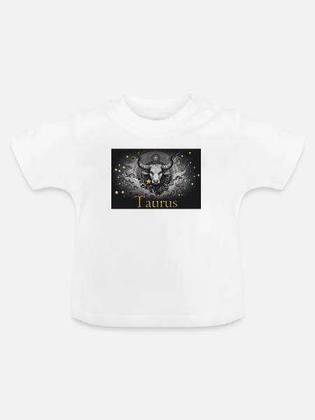 Taurus Sternzeichen Sternzeichen Stier  - Baby Bio-T-Shirt mit Rundhals - Weiß