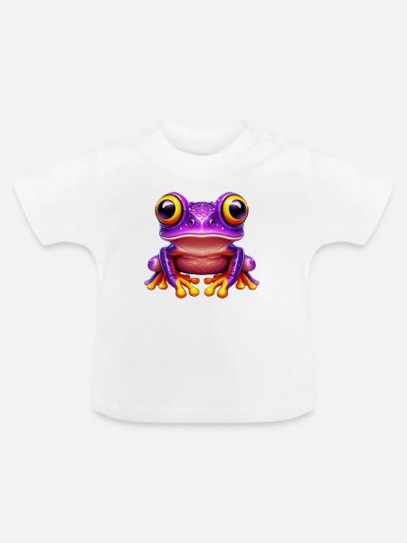 Frosch - Baby Bio-T-Shirt mit Rundhals - Weiß