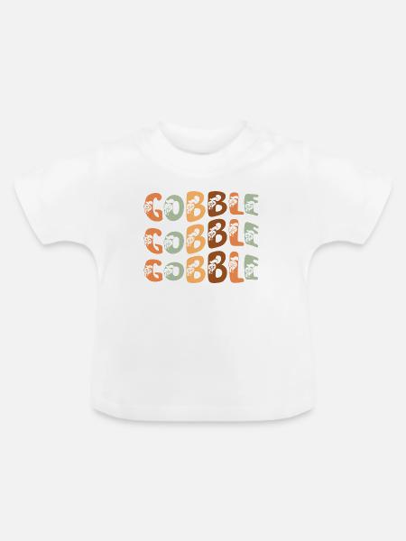 Thanksgiving Gobble - Baby Bio-T-Shirt mit Rundhals - Weiß