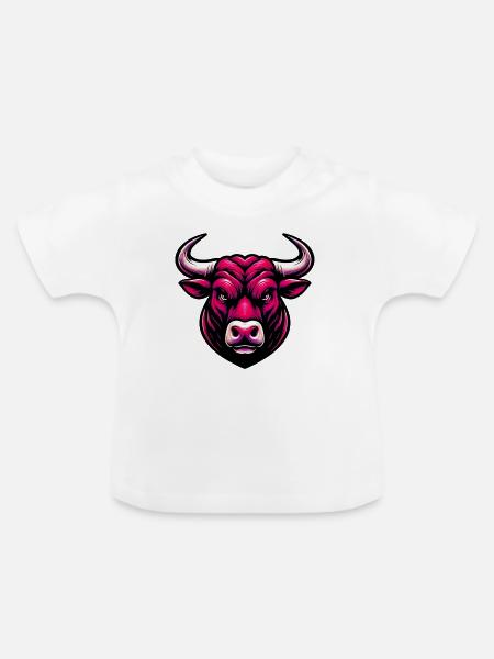 Stier - Baby Bio-T-Shirt mit Rundhals - Weiß