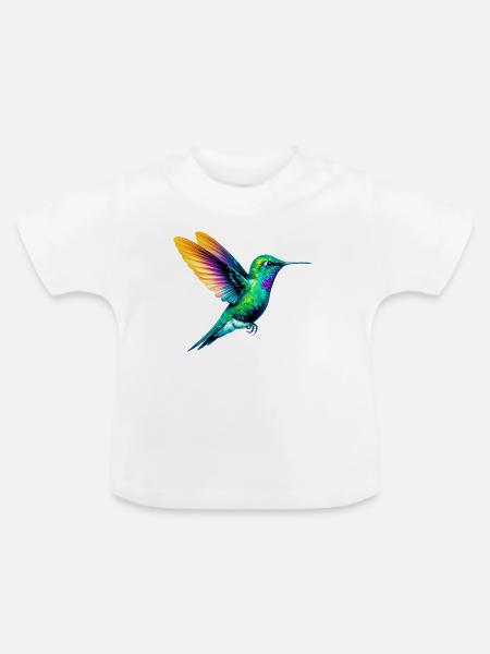 Kolibri - Baby Bio-T-Shirt mit Rundhals - Weiß