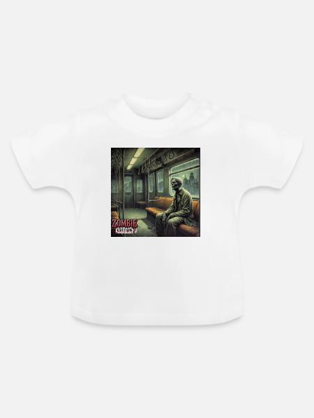 Zombie U Bahn - Baby Bio-T-Shirt mit Rundhals - Weiß