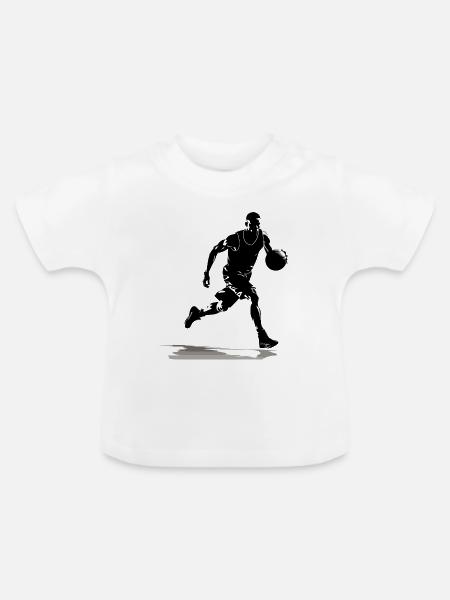 Basketballspieler - Baby Bio-T-Shirt mit Rundhals - Weiß