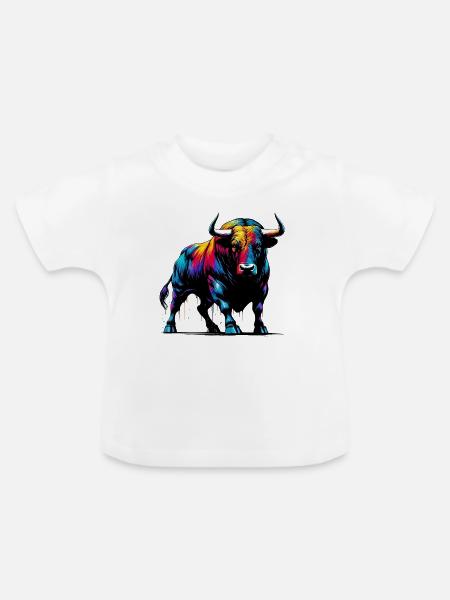 Stier - Baby Bio-T-Shirt mit Rundhals - Weiß