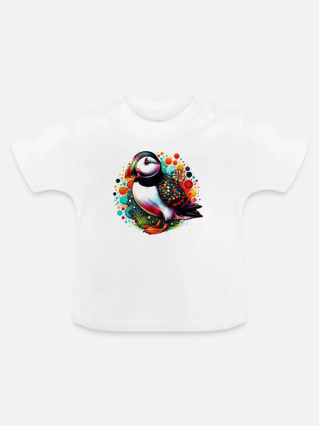 Papageitaucher - Baby Bio-T-Shirt mit Rundhals - Weiß