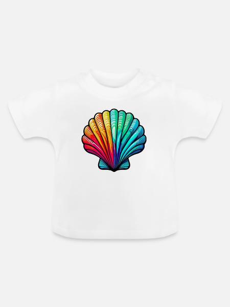 Muschel - Baby Bio-T-Shirt mit Rundhals - Weiß