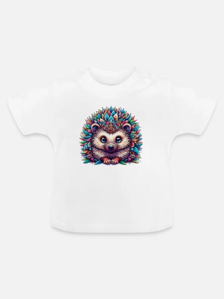 Igel - Baby Bio-T-Shirt mit Rundhals - Weiß