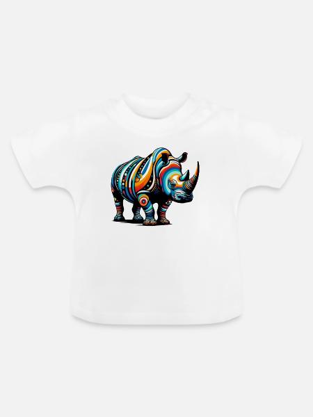Nashorn - Baby Bio-T-Shirt mit Rundhals - Weiß