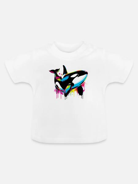 Schwertwal - Baby Bio-T-Shirt mit Rundhals - Weiß