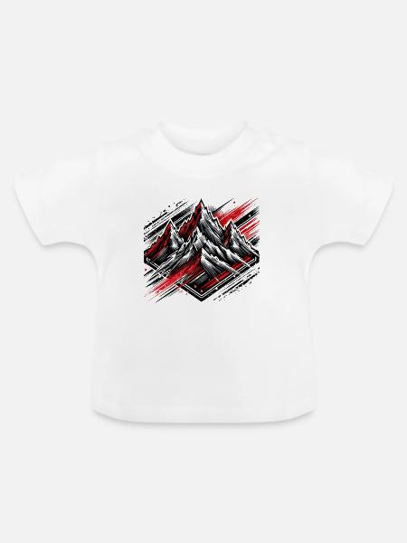 Schroffe Berge - Baby Bio-T-Shirt mit Rundhals - Weiß