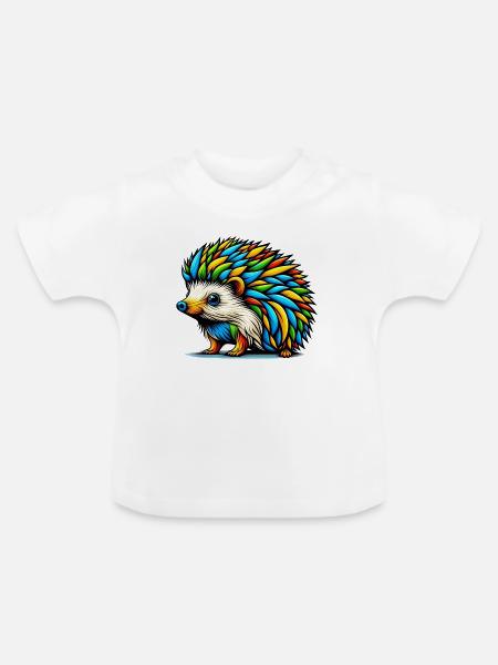 Igel - Baby Bio-T-Shirt mit Rundhals - Weiß