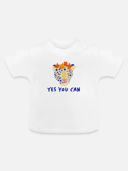 You can Leopard - Baby Bio-T-Shirt mit Rundhals - Weiß