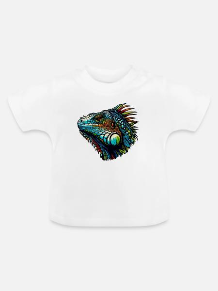 Leguan - Baby Bio-T-Shirt mit Rundhals - Weiß