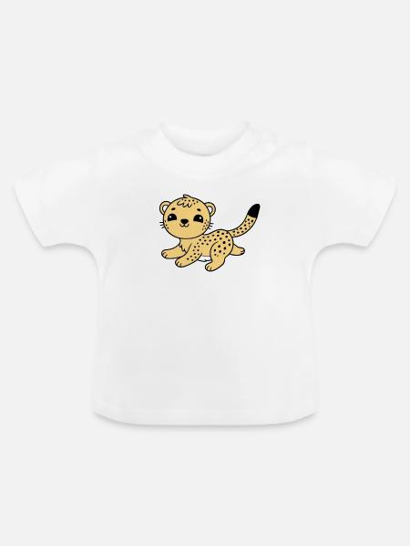 Gepard - Baby Bio-T-Shirt mit Rundhals - Weiß