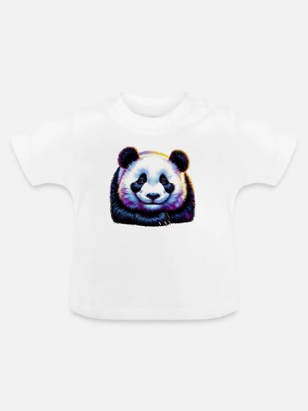 Panda - Baby Bio-T-Shirt mit Rundhals - Weiß