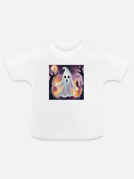 Geist, Halloween, Schrecken - Baby Bio-T-Shirt mit Rundhals - Weiß