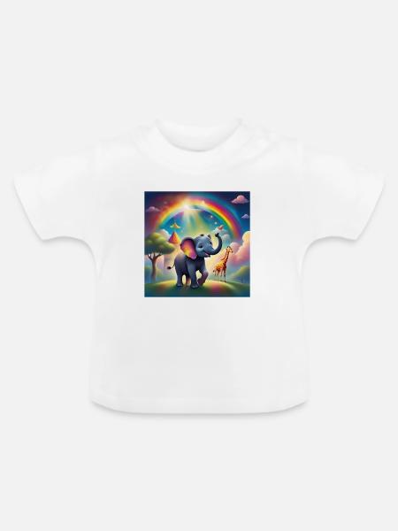 Kinderzimmer, Baby Säugling - Baby Bio-T-Shirt mit Rundhals - Weiß
