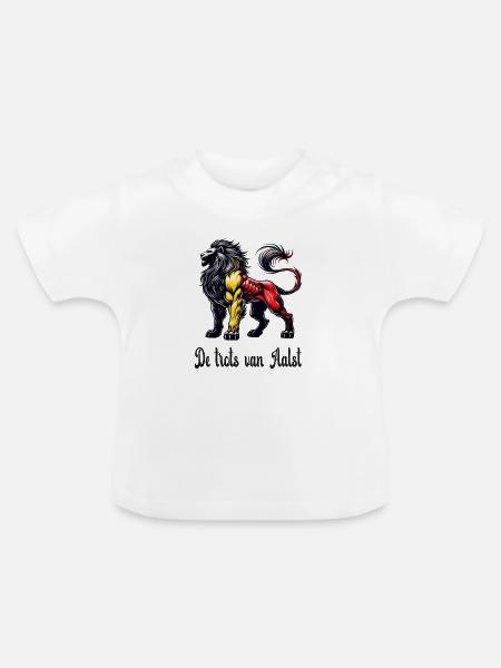 Aalst Löwen Flaggen Design - Baby Bio-T-Shirt mit Rundhals - Weiß