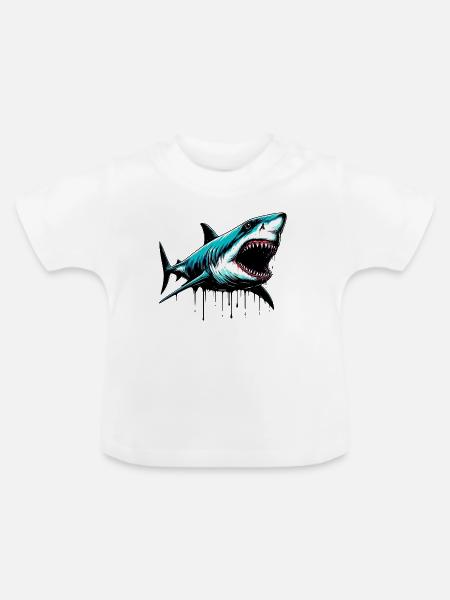 Hai - Baby Bio-T-Shirt mit Rundhals - Weiß