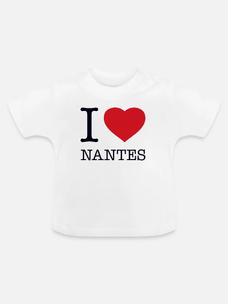 I LOVE NANTES - Baby Bio-T-Shirt mit Rundhals - Weiß