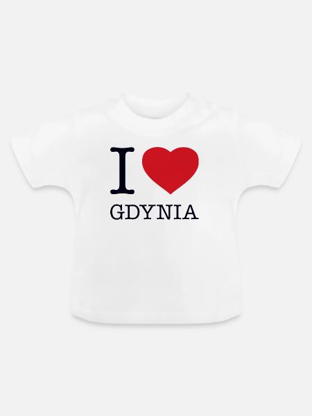 I LOVE GDYNIA - Baby Bio-T-Shirt mit Rundhals - Weiß