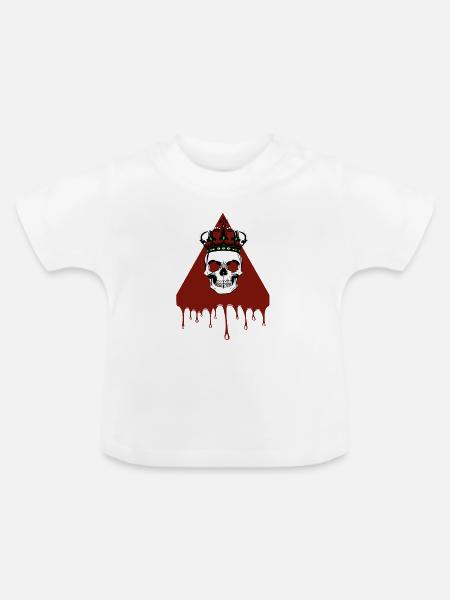 Schädel - Baby Bio-T-Shirt mit Rundhals - Weiß