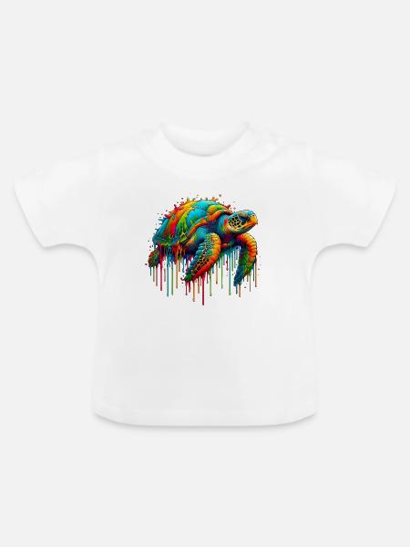 Schildkröte - Baby Bio-T-Shirt mit Rundhals - Weiß