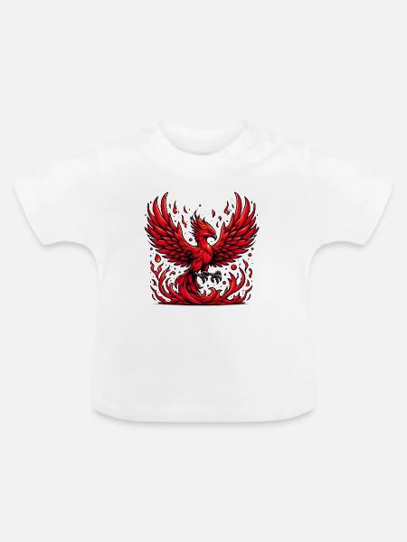 Roter Phönix - Baby Bio-T-Shirt mit Rundhals - Weiß