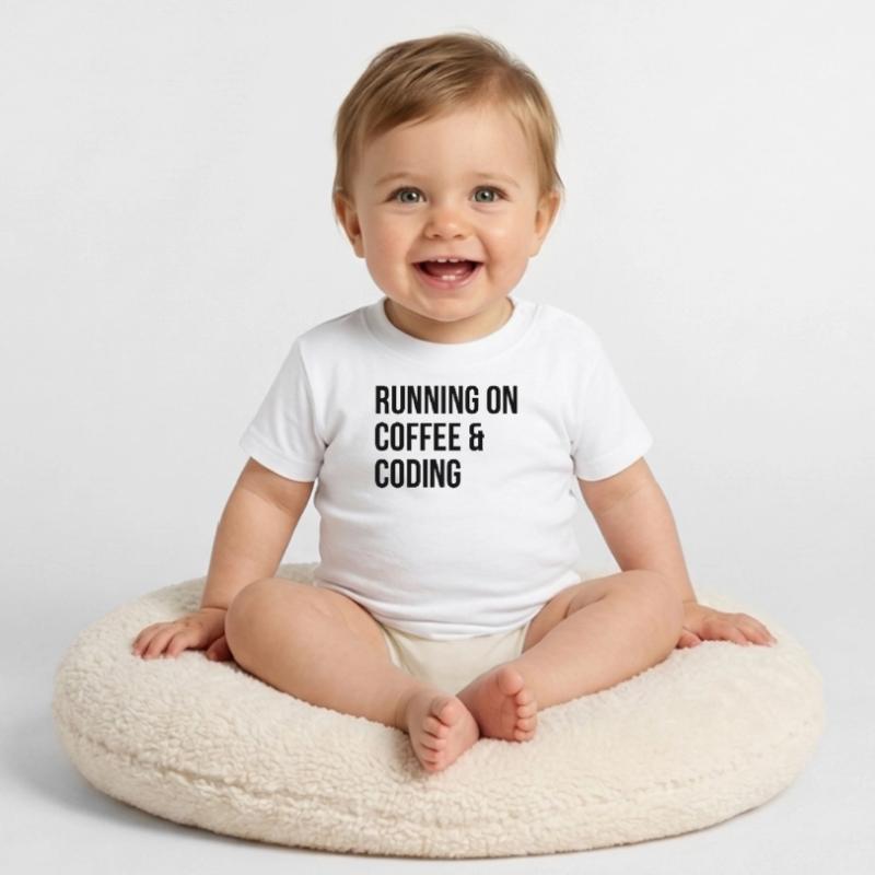 Coding Coding Coding Baby Organic T-Shirt with Round Neck