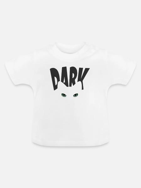 Katze im Dunkeln - Baby Bio-T-Shirt mit Rundhals - Weiß