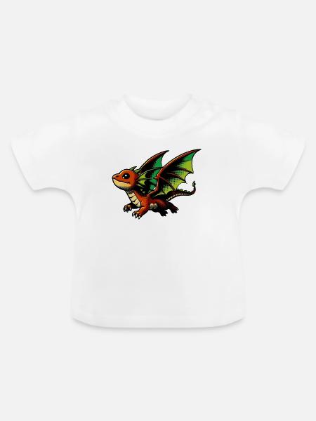 Drache - Baby Bio-T-Shirt mit Rundhals - Weiß