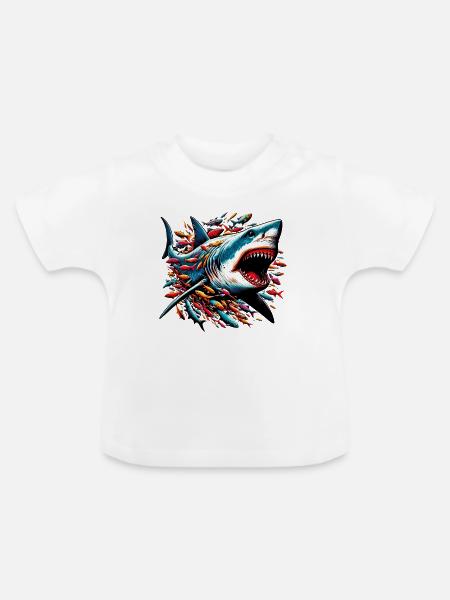 Hai - Baby Bio-T-Shirt mit Rundhals - Weiß