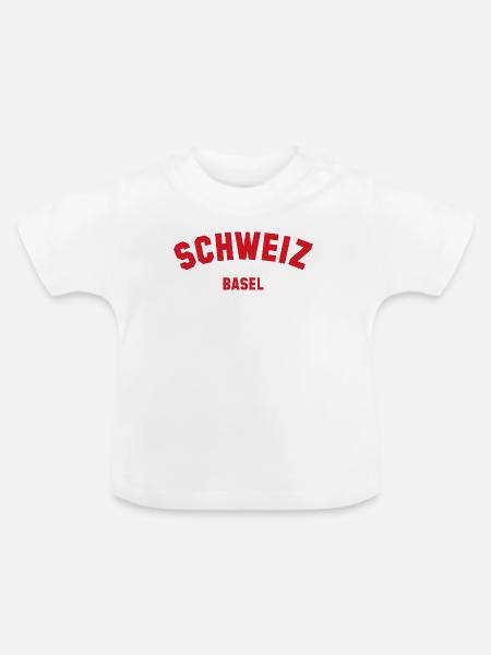 BASEL Switzerland Schweiz - Baby Bio-T-Shirt mit Rundhals - Weiß