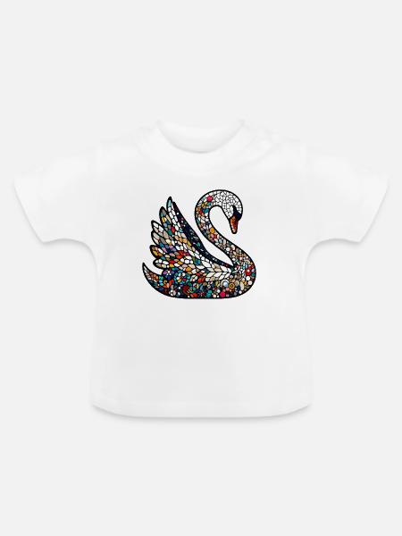 Schwan - Baby Bio-T-Shirt mit Rundhals - Weiß