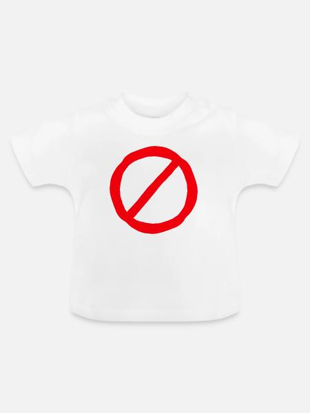 Verbotsschild comic style - Baby Bio-T-Shirt mit Rundhals - Weiß